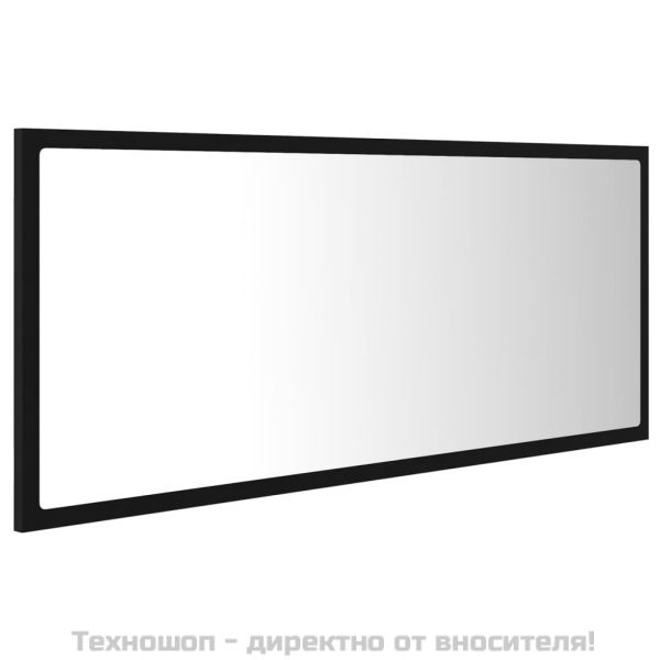 LED огледало за баня, черно, 100x8,5x37 см, акрил