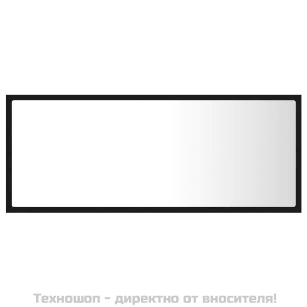 LED огледало за баня, черно, 100x8,5x37 см, акрил