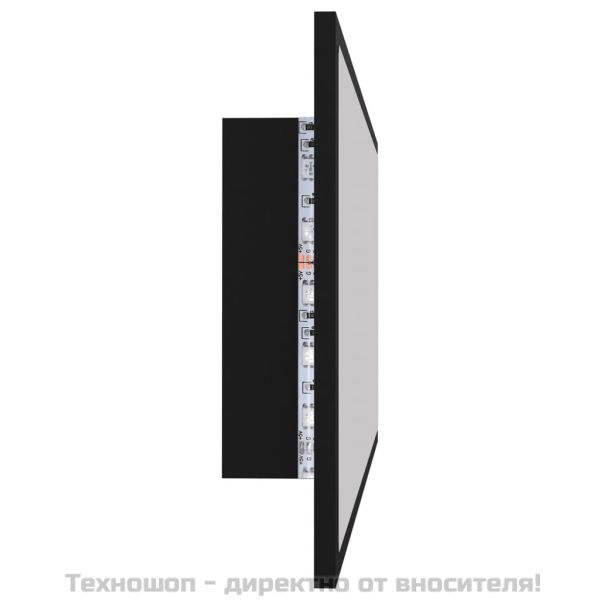 LED огледало за баня, черно, 100x8,5x37 см, акрил