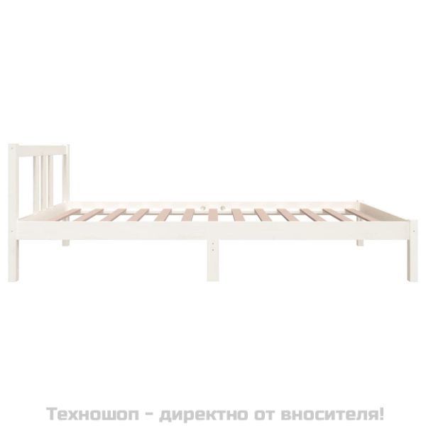 Рамка за легло, бяла, масивно дърво, 90х200 см