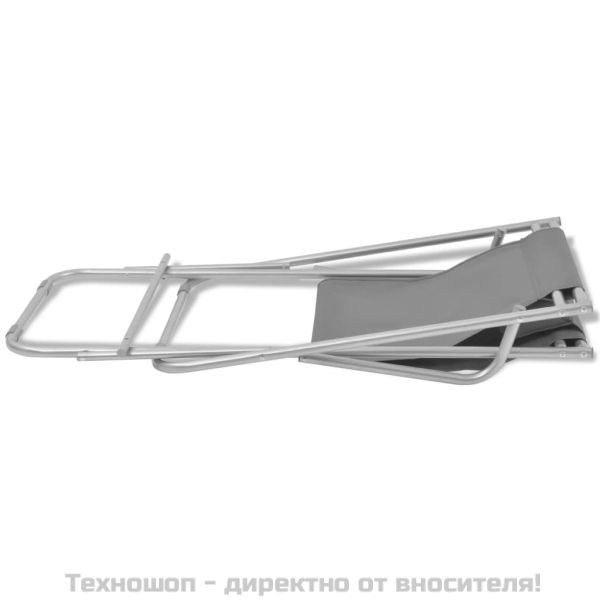 Накланящи се къмпинг столове, 2 бр, стомана, сиви