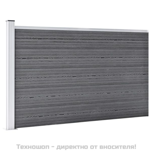 Градинска ограда, WPC, 175x105 см, сива