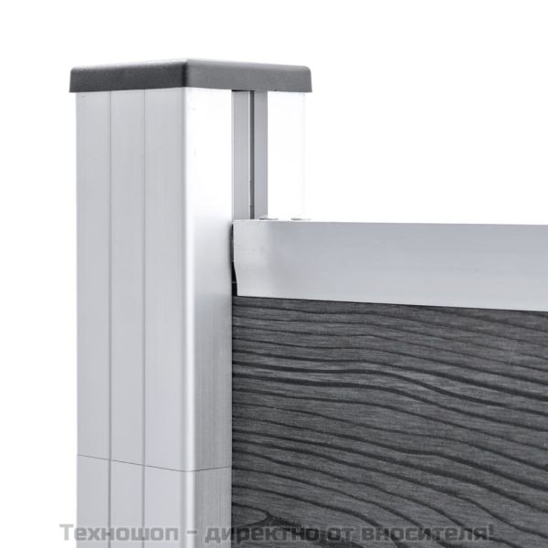 Градинска ограда, WPC, 175x105 см, сива