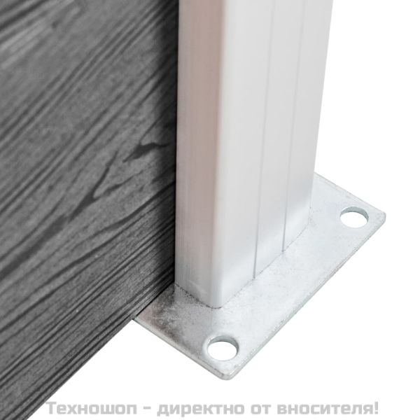 Градинска ограда, WPC, 175x105 см, сива