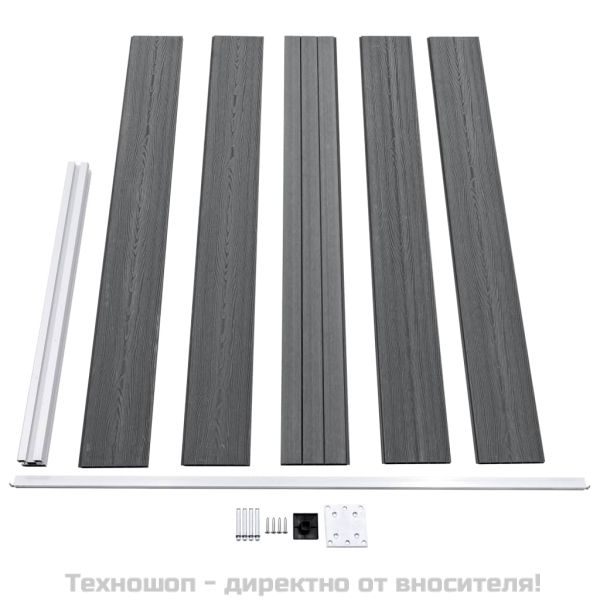 Градинска ограда, WPC, 175x105 см, сива