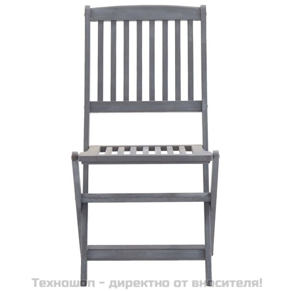 Сгъваеми градински столове, 2 бр, акация масив