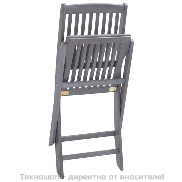 Сгъваеми градински столове, 2 бр, акация масив