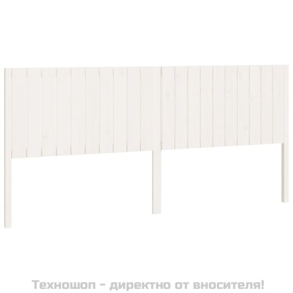 Горна табла за легло, бяла, 205,5x4x100 см, бор масив