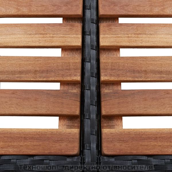 Квадратен спа съраунд, черен, 268x268x55 см, полиратан