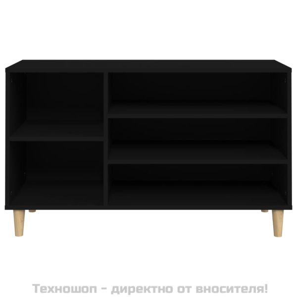 Шкаф за обувки, черен, 102x36x60 см, инженерно дърво