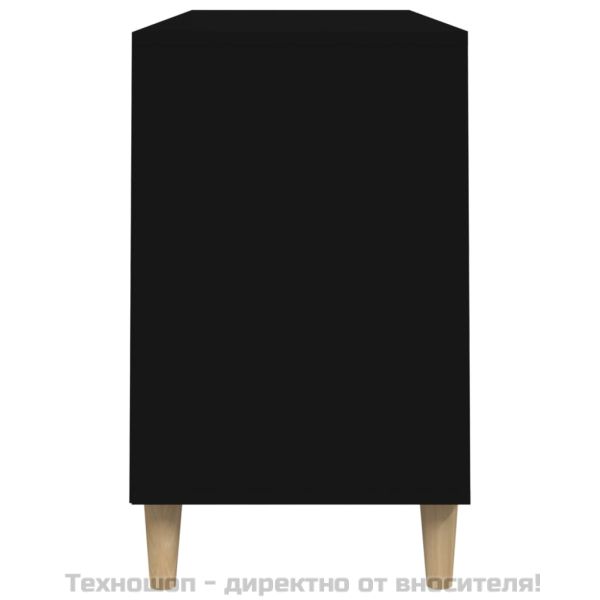 Шкаф за обувки, черен, 102x36x60 см, инженерно дърво