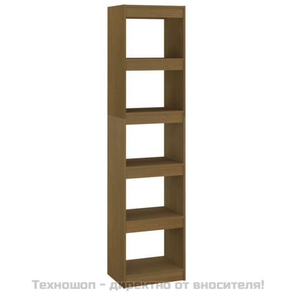 Библиотека/разделител за стая меденокафява 40x30x167,5 см бор