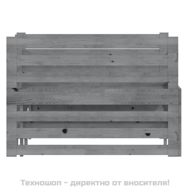 Разтегателно дневно легло, без матрак, сиво, 2x(90x200) см