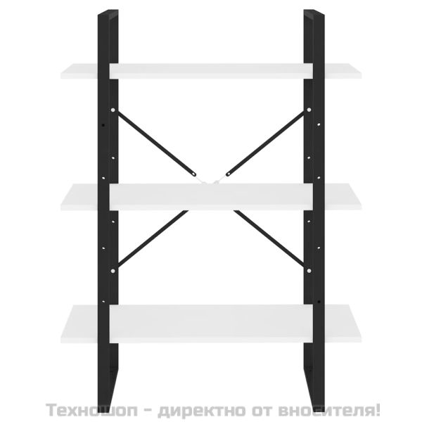 Шкаф библиотека, бял, 80x30x105 см, инженерно дърво