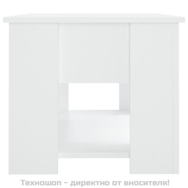 Маса за кафе, бяла, 79x49x41 см, инженерно дърво