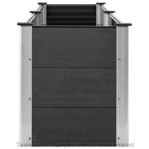 Градинска повдигната леха, 250x50x54 см, WPC, сива