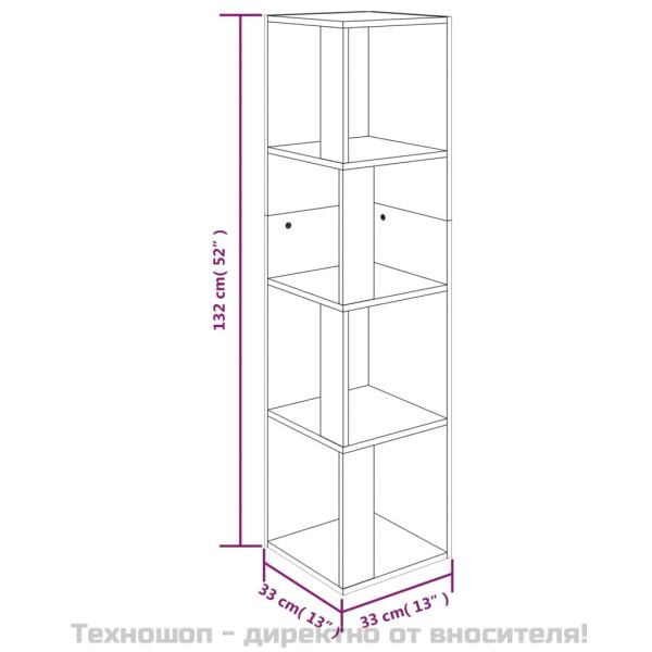 Ъглов шкаф, опушен дъб, 33x33x132 см, инженерно дърво