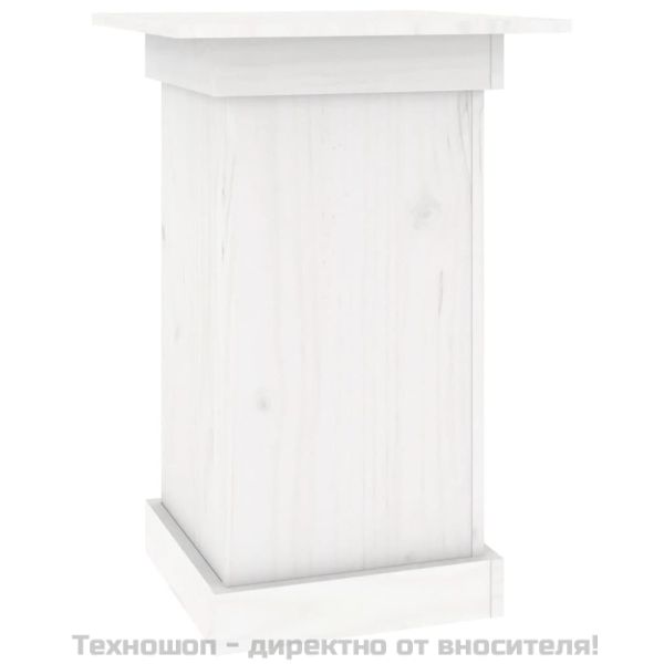 Поставка за цветя, бяла, 40x40x60 см, бор масив