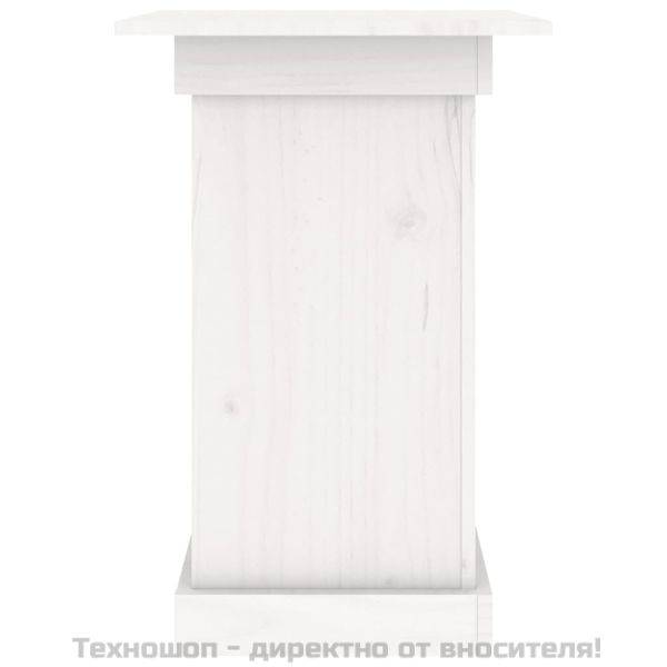 Поставка за цветя, бяла, 40x40x60 см, бор масив