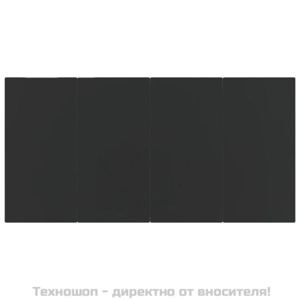 Градински трапезен комплект от 7 части, черно, полиратан