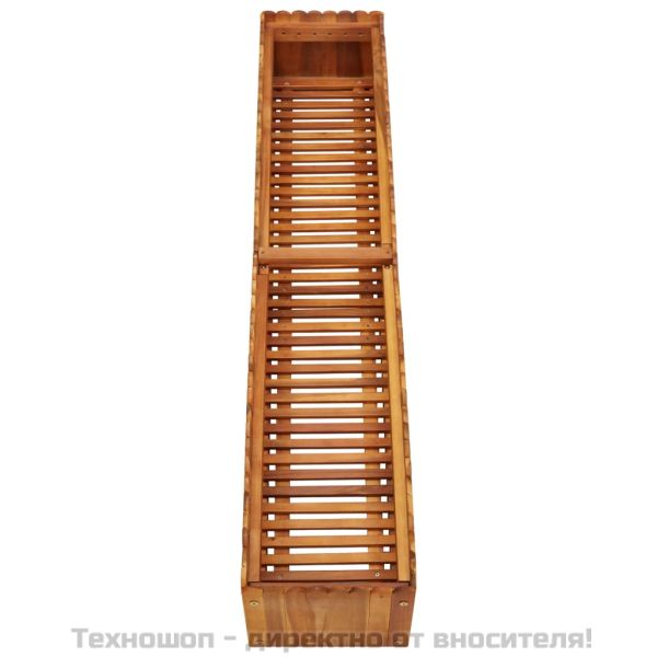 Градинска повдигната леха, 150x30x25 см, акациево дърво масив