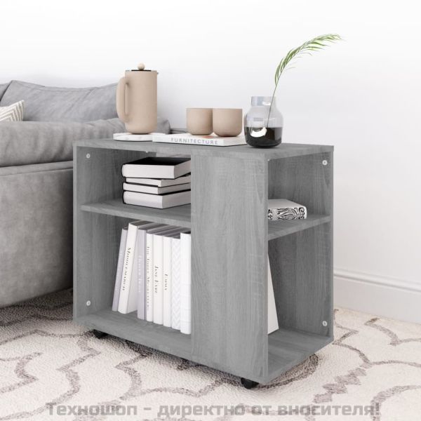 Странична маса, сив сонома, 70x35x55 см, инженерна дървесина