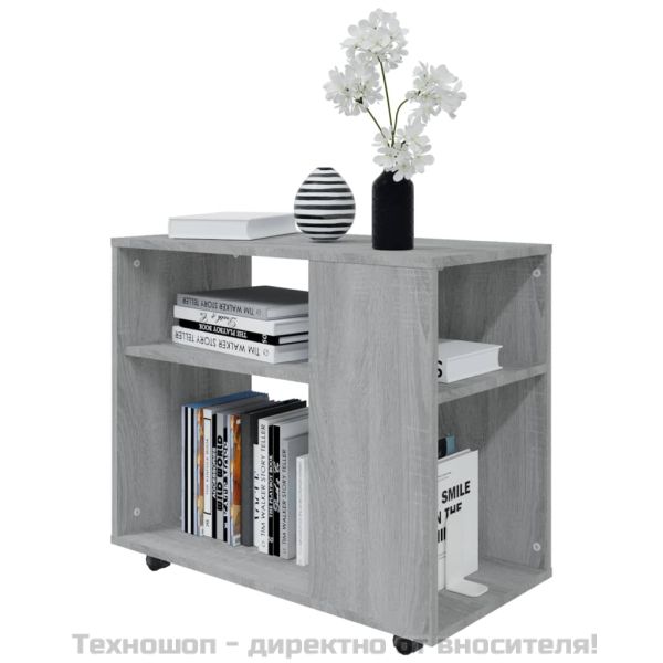 Странична маса, сив сонома, 70x35x55 см, инженерна дървесина