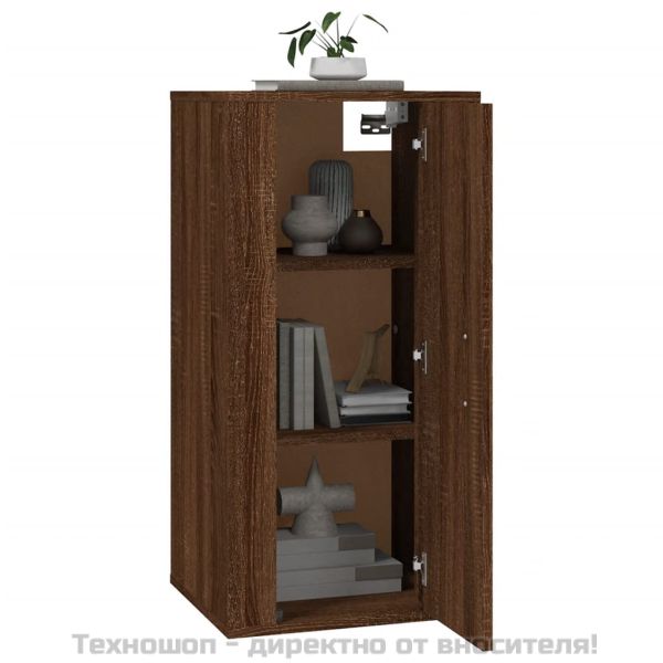 ТВ шкаф за стенен монтаж, кафяв дъб, 40x34,5x80 см