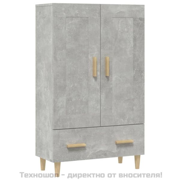 Висок шкаф, бетонно сив, 70x31x115 см, инженерно дърво