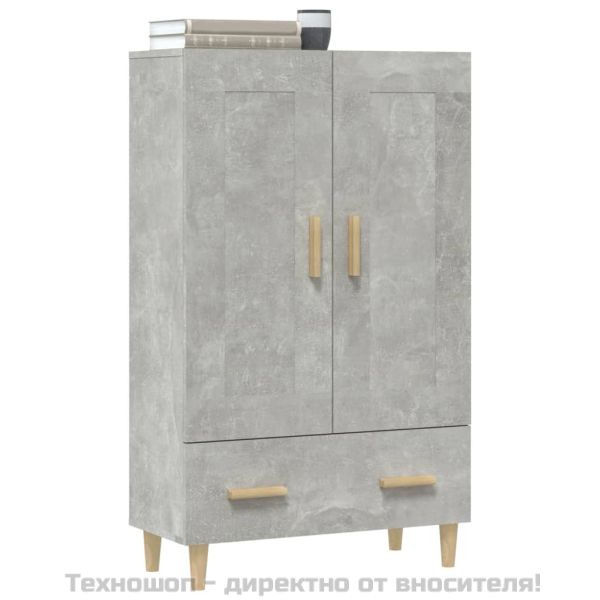 Висок шкаф, бетонно сив, 70x31x115 см, инженерно дърво