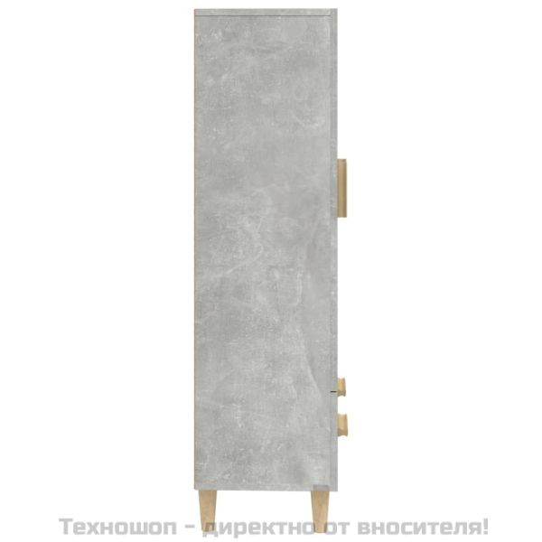 Висок шкаф, бетонно сив, 70x31x115 см, инженерно дърво