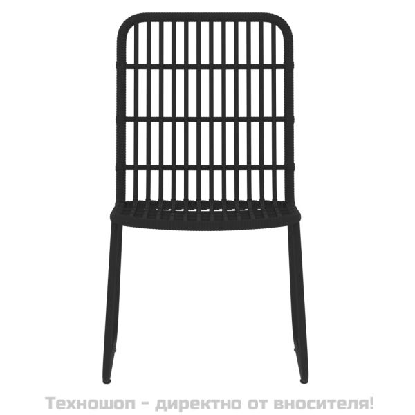 Градински трапезен комплект, 7 части, черен