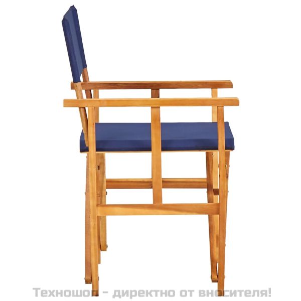 Режисьорски столове, 2 бр, акациево дърво масив, сини