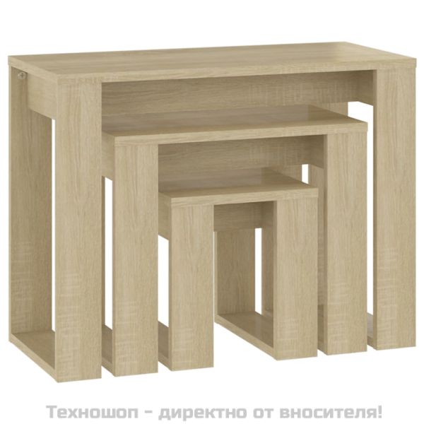 Стифиращи маси, 3 бр, сонома дъб, инженерно дърво