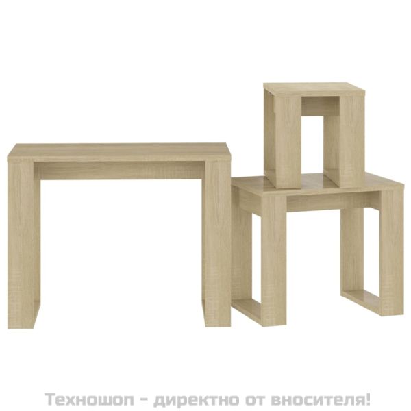 Стифиращи маси, 3 бр, сонома дъб, инженерно дърво