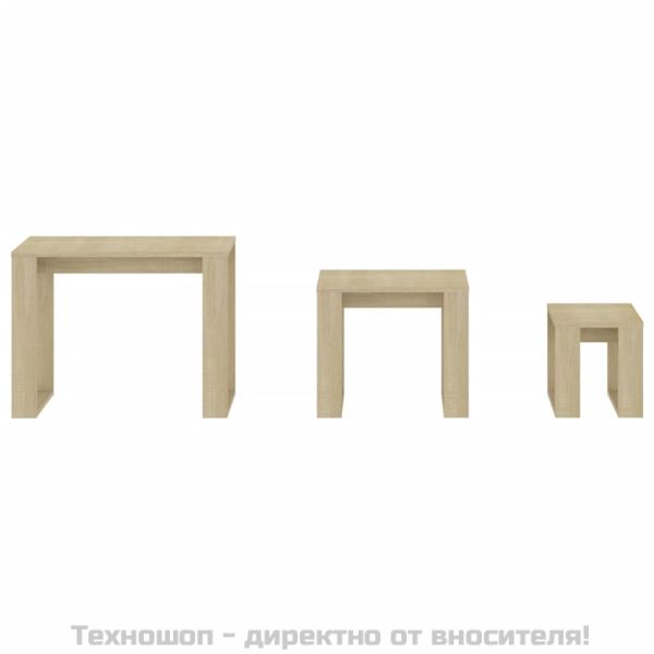 Стифиращи маси, 3 бр, сонома дъб, инженерно дърво