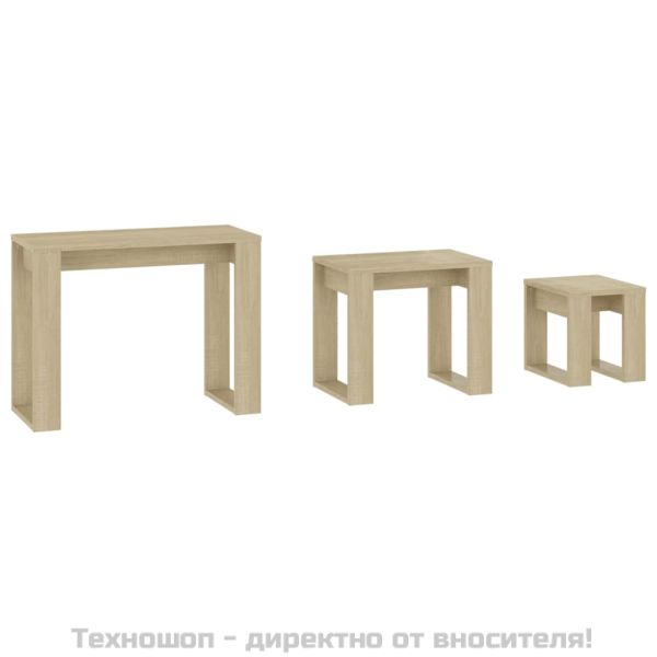 Стифиращи маси, 3 бр, сонома дъб, инженерно дърво