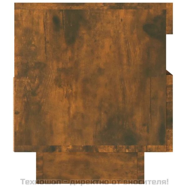 ТВ шкаф с LED осветление, опушен дъб, 80x35x40 см