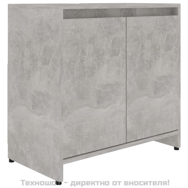 Шкаф за баня, бетонно сив, 60x33x61 см, инженерно дърво