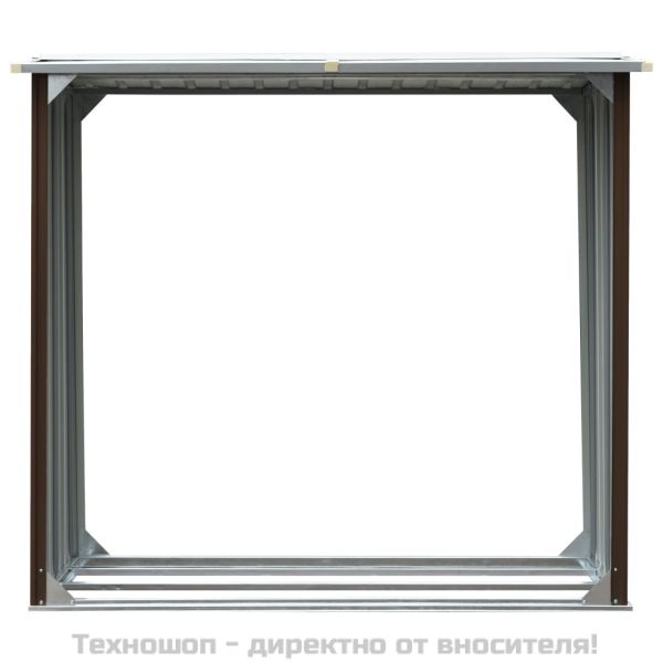 Навес за дърва, поцинкована стомана, 172x91x154 см, кафяв