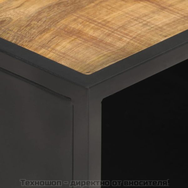 Конзолна маса, 90x50x35 cм, грубо мангово дърво и тръстика