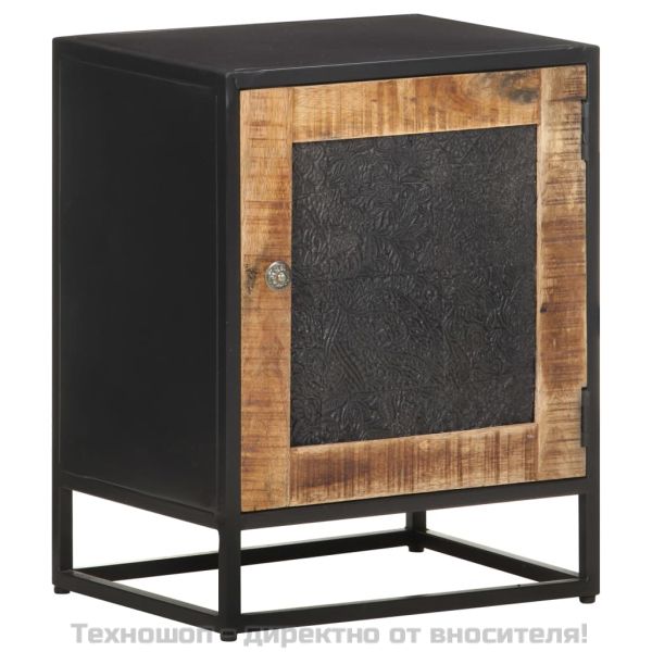 Нощно шкафче, 40x30x50 см, грубо мангово дърво