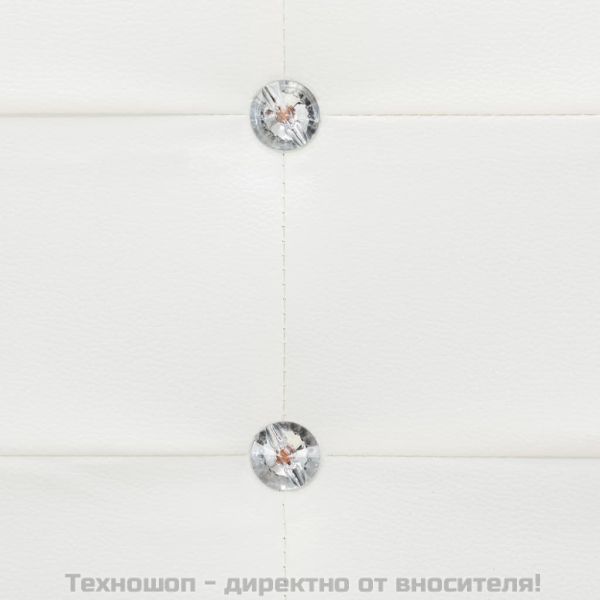 Рамка за легло, бяла, изкуствена кожа, 90x200 cм