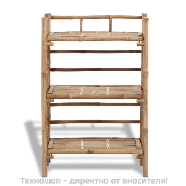 Бамбукова поставка за растения с 3 рафта