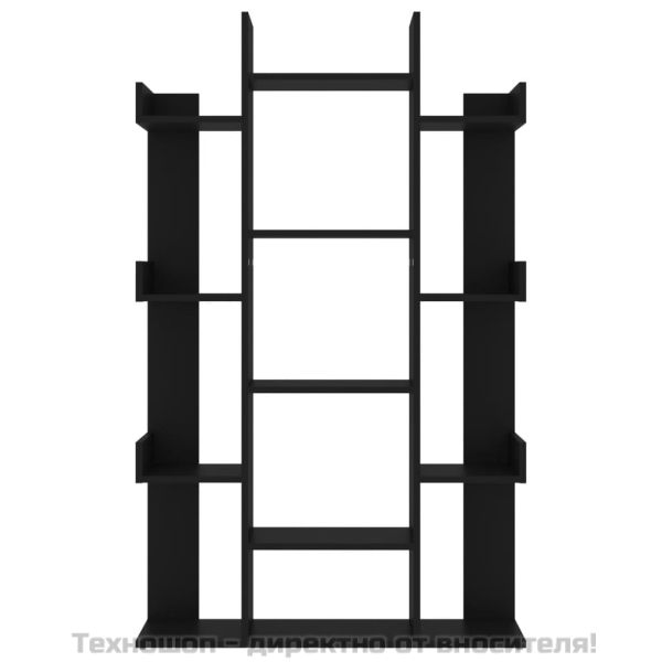 Шкаф библиотека, черен, 86x25,5x140 см, инженерно дърво