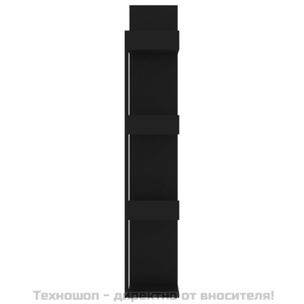 Шкаф библиотека, черен, 86x25,5x140 см, инженерно дърво