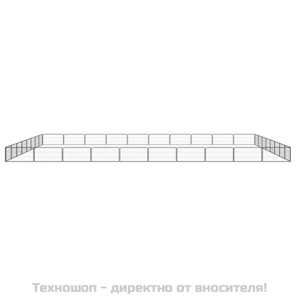 Заграждение за куче черно 36 панела 100x50 см прахово боядисано