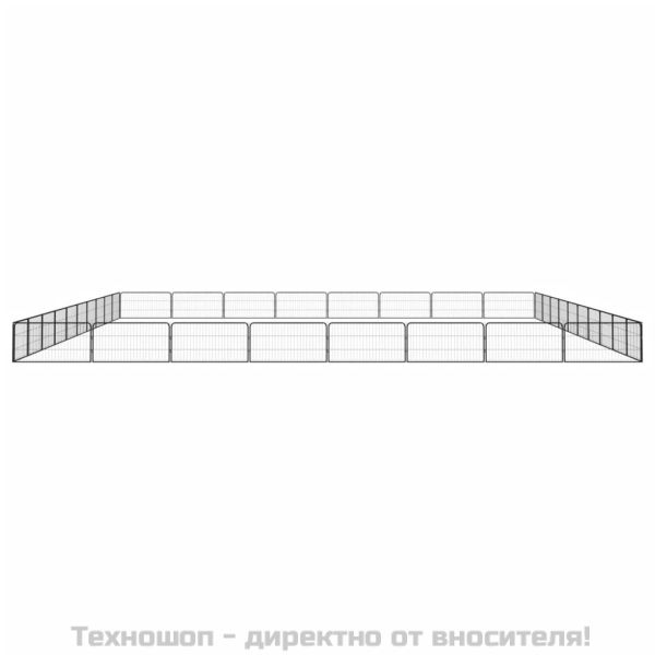 Заграждение за куче черно 36 панела 100x50 см прахово боядисано