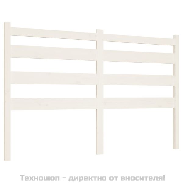 Горна табла за легло, бяла, 126x4x100 см, бор масив