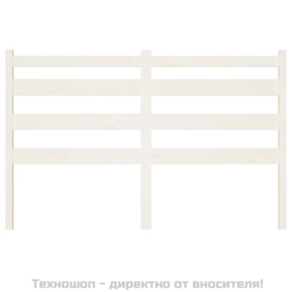 Горна табла за легло, бяла, 126x4x100 см, бор масив